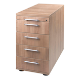 Artikelbild 1 für HAMMERBACHER Solid Standcontainer nussbaum 5 Auszüge Kunststoff-Relinggriff silber 42,8 x 80,0 x 72,0 - 76,0 cm, Artikelnummer 984468