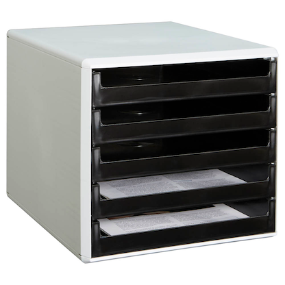 Artikelbild 2 für M&M Schubladenbox schwarz 30050901, DIN A4 mit 5 Schubladen, 1 St., Artikelnummer 705178