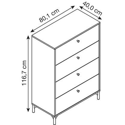 Artikelbild 2 für MÖBELPARTNER Kommode Smash, 701903 anthrazit 80,1 x 40,0 x 116,7 cm, 1 St., Artikelnummer 254959