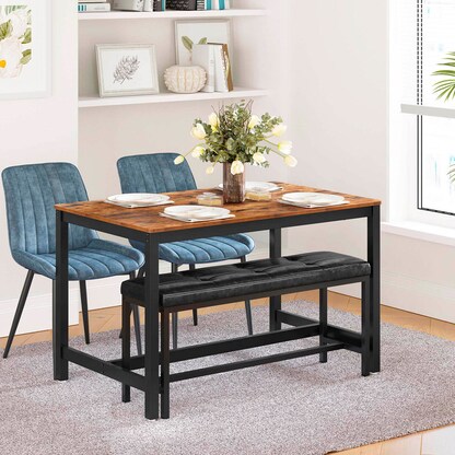 Artikelbild 5 für VASAGLE Esstisch braun rechteckig, 4-Fuß-Gestell schwarz, 120,0 x 75,0 x 75,0 cm, Artikelnummer 291821