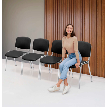 Artikelbild 4 für Nowy Styl Besucherstühle Iso anthrazit Kunstleder, 4 St., Artikelnummer 470839