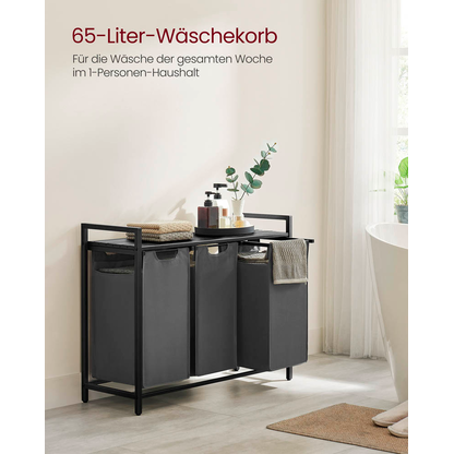 Artikelbild 4 für VASAGLE Wäschesortierer grau, schwarz, 1 St., Artikelnummer 438719