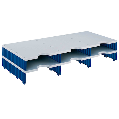 Artikelbild für styro Sortierstation Styrodoc grau/blau mit 6 Fächern, Artikelnummer 435875