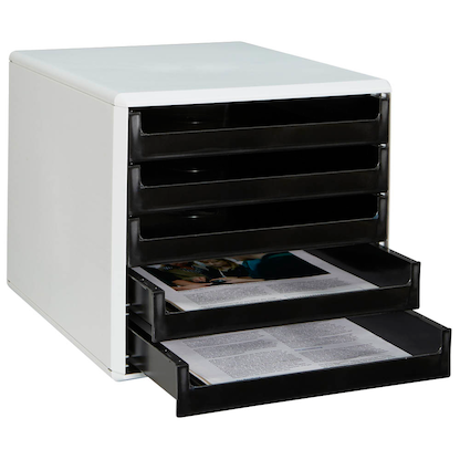 Artikelbild für M&M Schubladenbox schwarz 30050901, DIN A4 mit 5 Schubladen, 1 St., Artikelnummer 705178