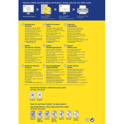 Artikelbild 3 für AVERY Zweckform abziehsichere Folienetiketten L6145-20 weiß 45,7 x 25,4 mm, 20 Blatt, Artikelnummer 896928