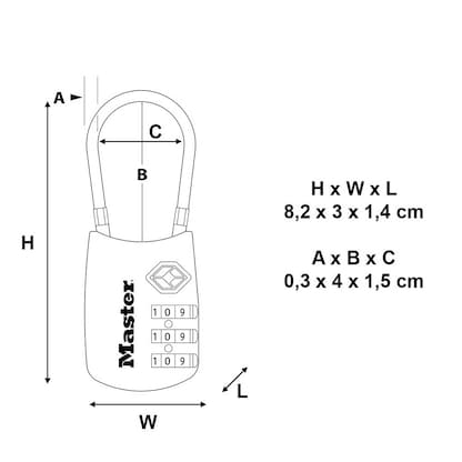 Artikelbild 3 für Master Lock® Gepäckschloss 4688EURD farbsortiert, 1 St., Artikelnummer 727513