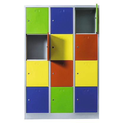 Artikelbild 2 für ClassiX Schließfachschrank lichtgrau, bunt X-523432, 12 Schließfächer 118,5 x 50,0 x 180,0 cm, Artikelnummer 831375