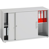 Artikelbild 1 für HAMMERBACHER Schiebetürenschrank, V1752S/5/5/RE lichtgrau 1 Fachboden 120,0 x 40,0 x 74,8 cm, Artikelnummer 977876