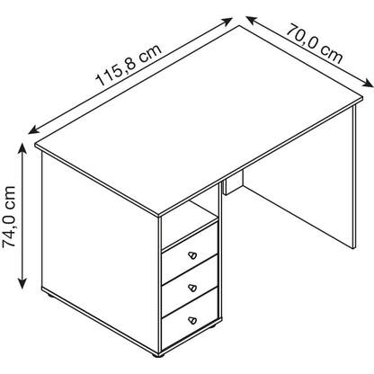 Artikelbild 2 für MÖBELPARTNER Smash Schreibtisch anthrazit rechteckig, Wangen-Gestell grau 115,8 x 70,0 cm, Artikelnummer 255057