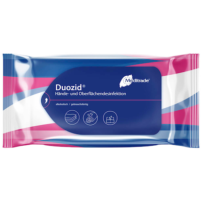 Artikelbild 2 für Meditrade® Desinfektionstücher Duozid® 1-lagig weiß, 50 Tücher, Artikelnummer 554202