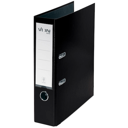 Artikelbild für VON LEITZ Ordner schwarz Karton 8,0 cm DIN A4, 1 St., Artikelnummer 635694