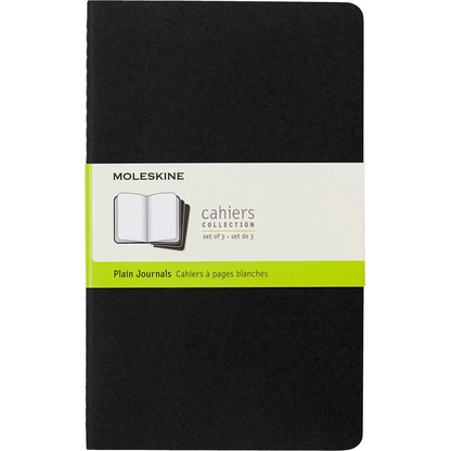Artikelbild 4 für MOLESKINE Notizbücher Cahier ca. DIN A5 blanko, schwarz Softcover 80 Seiten, 3 St., Artikelnummer 719298