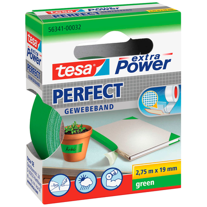 Artikelbild 2 für tesa extra Power® Perfect Gewebeband grün 19,0 mm x 2,75 m 1 Rolle, Artikelnummer 586925