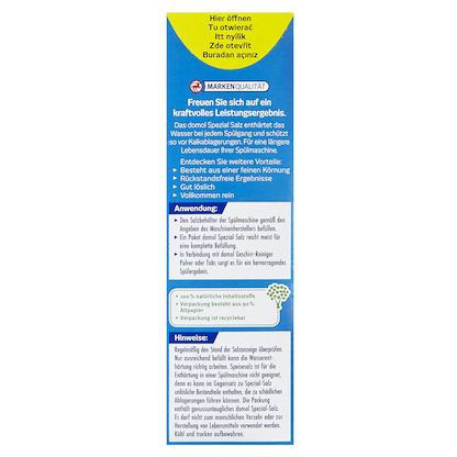 Artikelbild 5 für domol Spülmaschinensalz 2,0 kg, Artikelnummer 213502
