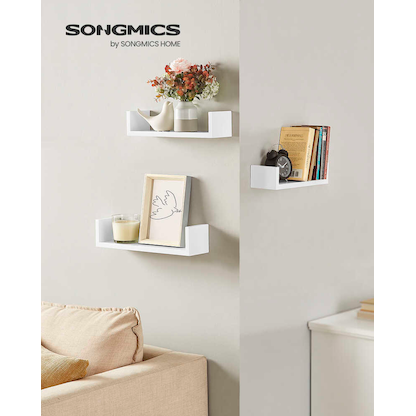 Artikelbild 5 für SONGMICS Wandregale-Set weiß 30,0/35,0/40,0 x 10,0 x 7,0/8,0/9,0 cm, 1 St., Artikelnummer 760849