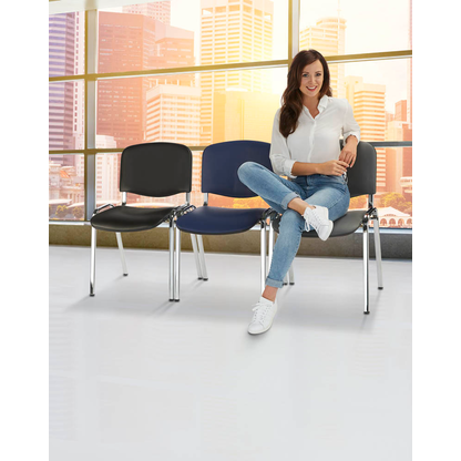 Artikelbild 3 für Nowy Styl Besucherstühle Iso anthrazit, schwarz Kunstleder, 4 St., Artikelnummer 470791