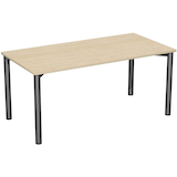 Artikelbild 1 für geramöbel Flex Schreibtisch ahorn, anthrazit rechteckig, 4-Fuß-Gestell grau 160,0 x 80,0 cm, Artikelnummer 880601
