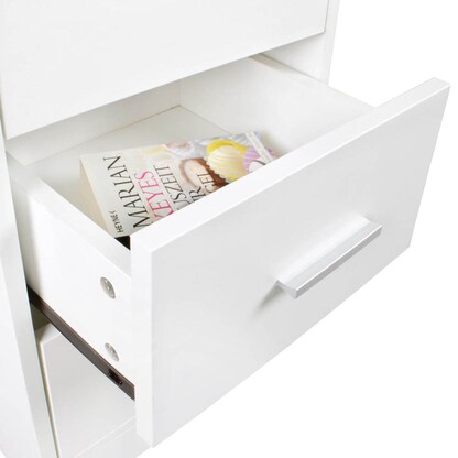 Artikelbild 7 für WOHNLING Nachttisch rechteckig Spanplatte weiß 35,0 x 38,0 x 68,0 cm, 1 St., Artikelnummer 905964