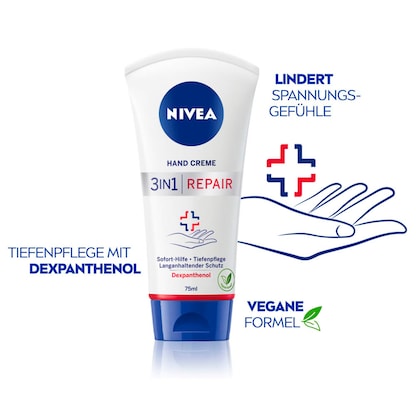 Artikelbild 2 für NIVEA 3IN1 REPAIR Handcreme 75 ml, Artikelnummer 579759