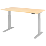 Artikelbild 1 für HAMMERBACHER Akandia elektrisch höhenverstellbarer Schreibtisch ahorn rechteckig, C-Fuß-Gestell silber 160,0 x 80,0 cm, Artikelnummer 486581