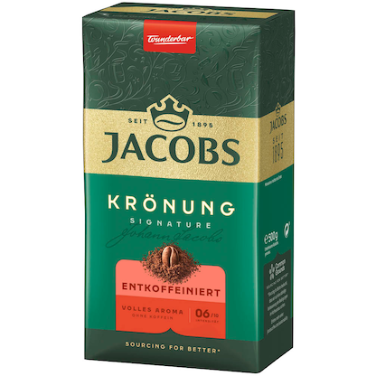 Artikelbild 3 für JACOBS KRÖNUNG SIGNATURE ENTKOFFEINIERT Kaffee, gemahlen, Arabica- und Robustabohnen 500,0 g, Artikelnummer 393247