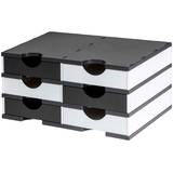 Artikelbild 1 für AKTION: styro Sortierstation styrodoc duo Standard schwarz/weiß mit 6 Fächern, Artikelnummer 755458
