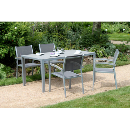 Artikelbild 3 für Garden Pleasure Gartenstühle mit Armlehnen GRACE grau, Metall, 4 St., Artikelnummer 285488