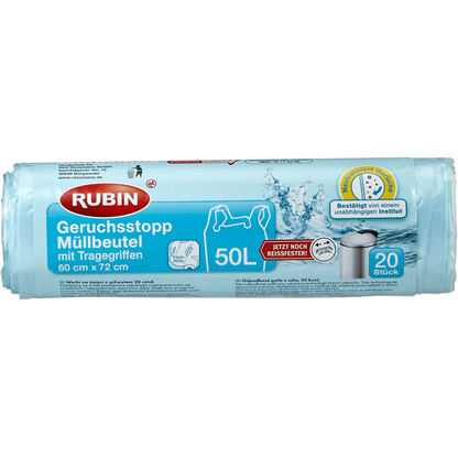 Artikelbild 2 für RUBIN Müllbeutel Geruchsstopp 50,0 l blau, 20 St., Artikelnummer 213171