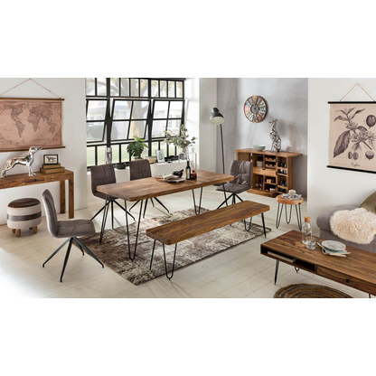 Artikelbild 3 für WOHNLING Esstisch sheesham rechteckig, Haarnadelbeine schwarz, 200,0 x 80,0 x 76,0 cm, Artikelnummer 904942