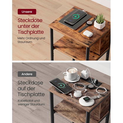 Artikelbild 5 für VASAGLE Beistelltisch rechteckig Spanplatte braun 34,0 x 30,0 x 58,0 cm, 1 St., Artikelnummer 290399