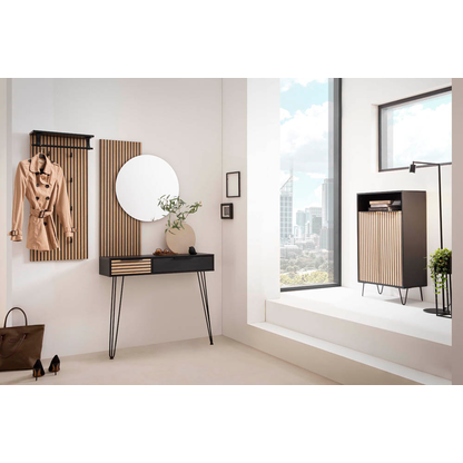 Artikelbild 8 für MÖBELPARTNER Hank Konsolentisch rechteckig Holzwerkstoff eiche, schwarz 103,7 x 32,1 x 88,4 cm, 1 St., Artikelnummer 255228