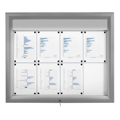 Artikelbild 2 für Showdown® Displays Schaukasten T LED silber 8x DIN A4 102,5 x 4,7 x 86,0 cm, 1 St., Artikelnummer 269163