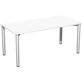 Artikelbild 1 für geramöbel Flex Schreibtisch lichtgrau, silber rechteckig, 4-Fuß-Gestell silber 160,0 x 80,0 cm, Artikelnummer 880462