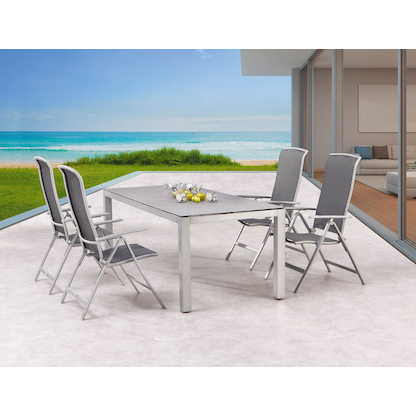 Artikelbild 4 für BEST Gartenstühle mit Armlehnen Palermo grau, 2 St., Artikelnummer 138927