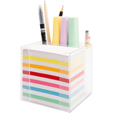 Artikelbild 1 für folia Zettelbox mit Stiftehalter transparent inkl. 700 Notizzettel farbig sortiert, 1 St., Artikelnummer 479057