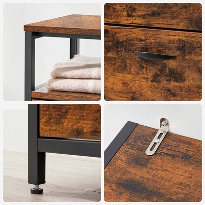 Artikelbild 7 für VASAGLE Schuhschrank, LBS803B01 braun 1 Fachboden 98,3 x 30,0 x 95,0 cm, Artikelnummer 290108