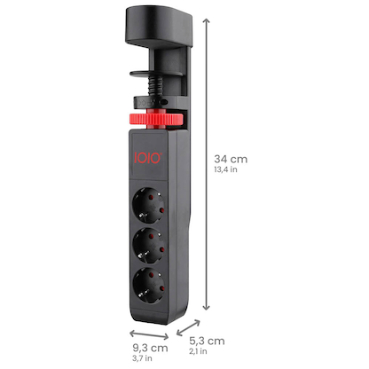Artikelbild 2 für IOIO SL 3000 3-fach Tischsteckdose 1,5 m schwarz mit USB-Buchse, Artikelnummer 508947