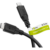 Artikelbild 1 für goobay USB 4 USB-Kabel 0,5 m schwarz, 1 St., Artikelnummer 557391