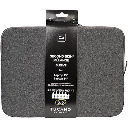 Artikelbild 9 für TUCANO Laptoptasche MELANGE Sleeve Kunstfaser grau BFM1314-BK bis 35,6 cm (14 Zoll), Artikelnummer 608788
