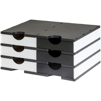 Artikelbild 2 für AKTION: styro Sortierstation styrodoc duo Standard schwarz/weiß mit 6 Fächern, Artikelnummer 755458