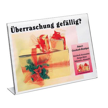 Artikelbild für SIGEL Tischaufsteller DIN A4 quer einseitig, 1 St., Artikelnummer 139196