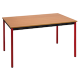 Artikelbild 1 für SODEMATUB Mehrzwecktisch buche, rot rechteckig, Vierkantrohr rot, 160,0 x 80,0 x 74,0 cm, Artikelnummer 479931