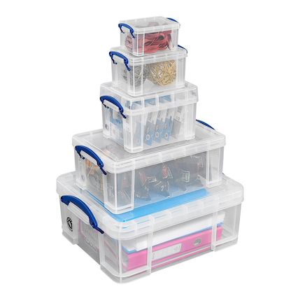 Artikelbild für Really Useful Box Aufbewahrungsboxen-Set transparent, 1 Set, Artikelnummer 575858