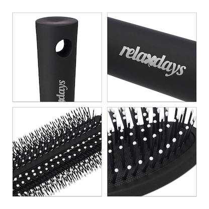 Artikelbild 2 für relaxdays Haarbürsten-Set schwarz, weiß, 4 St., Artikelnummer 448652