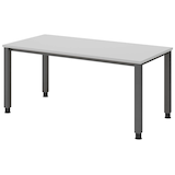 Artikelbild 1 für HAMMERBACHER QS16 höhenverstellbarer Schreibtisch lichtgrau rechteckig, 4-Fuß-Gestell grau 160,0 x 80,0 cm, Artikelnummer 101406