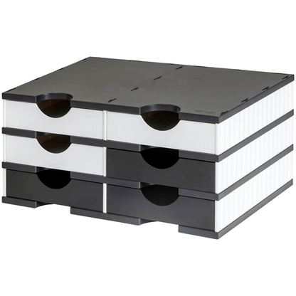 Artikelbild 3 für AKTION: styro Sortierstation styrodoc duo Standard schwarz/weiß mit 6 Fächern, Artikelnummer 755458