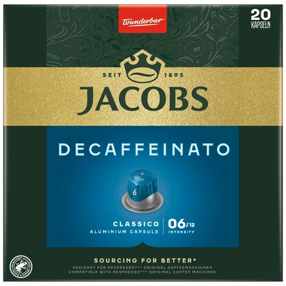 Artikelbild 3 für JACOBS DECAFFEINATO Kaffeekapseln, Arabica- und Robustabohnen mild, 20 Stück, Artikelnummer 393237