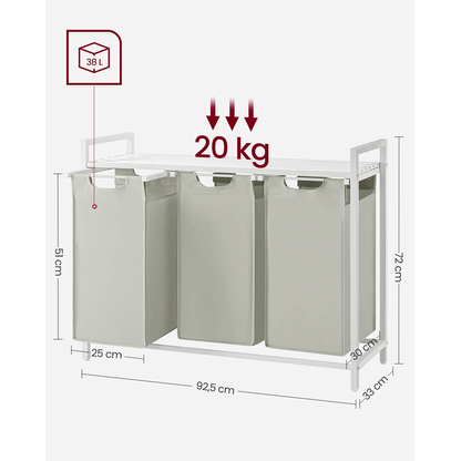 Artikelbild 3 für VASAGLE Wäschesortierer weiß, 1 St., Artikelnummer 438836