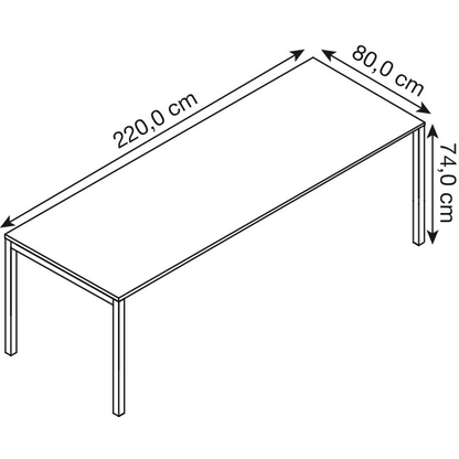 Artikelbild 2 für BISLEY Cito Schreibtisch ahorn, verkehrsweiß rechteckig, 4-Fuß-Gestell weiß 220,0 x 80,0 cm, Artikelnummer 257016