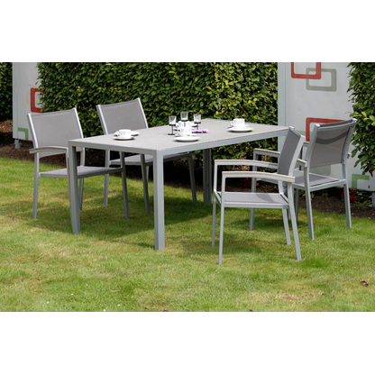 Artikelbild 5 für Garden Pleasure Gartenstühle mit Armlehnen GRACE grau, Metall, 4 St., Artikelnummer 285488